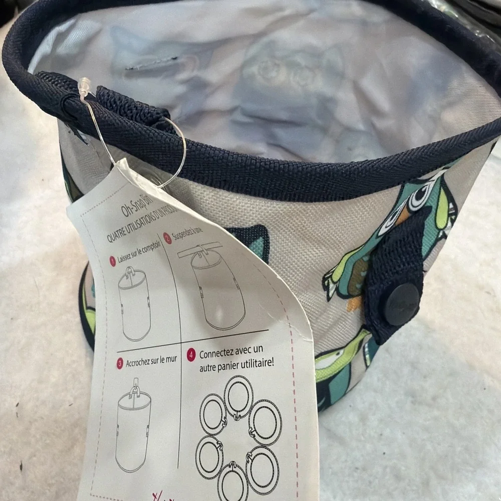 Thirty-One Gifts Oh Snap Bin Organizer Happy Owl Pattern EUC Crafts Canvas 52
